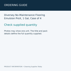 Diversey No-Maintenance Flooring Emulsion ProX, 1 Gal, Case of 4 — ordering guide information card