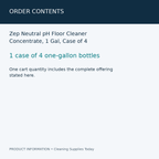 Zep Neutral pH Floor Cleaner Concentrate, 1 Gal, Case of 4 — order contents information card