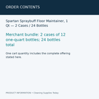 Spartan Spraybuff Floor Maintainer, 1 Qt — 2 Cases / 24 Bottles — order contents information card