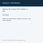 Spartan Terra Glaze Floor Sealer, 5 Gal — product reference information card