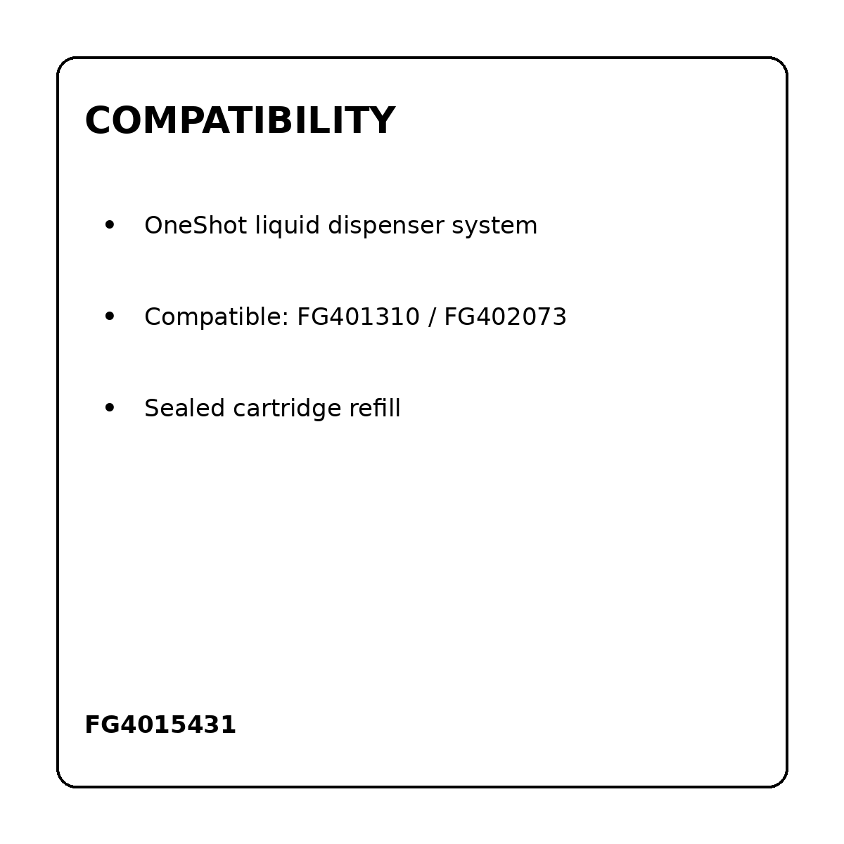 FG4015431 OneShot dispenser compatibility information