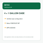 Betco FiberCAP MP case configuration: four 1 gallon containers