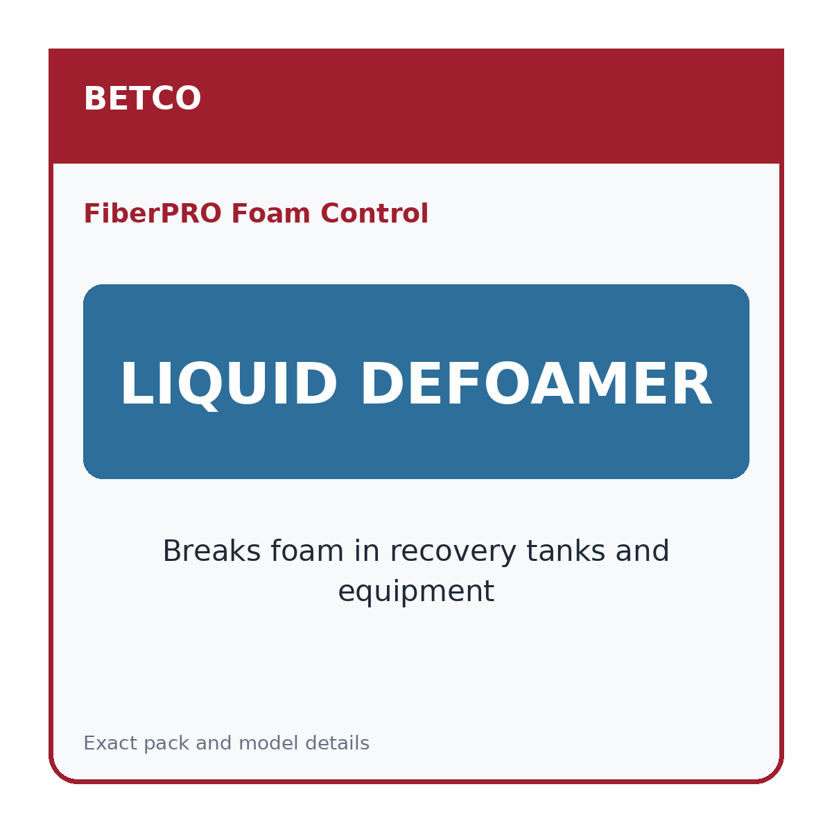 Betco FiberPRO Foam Control specification 3 of 5