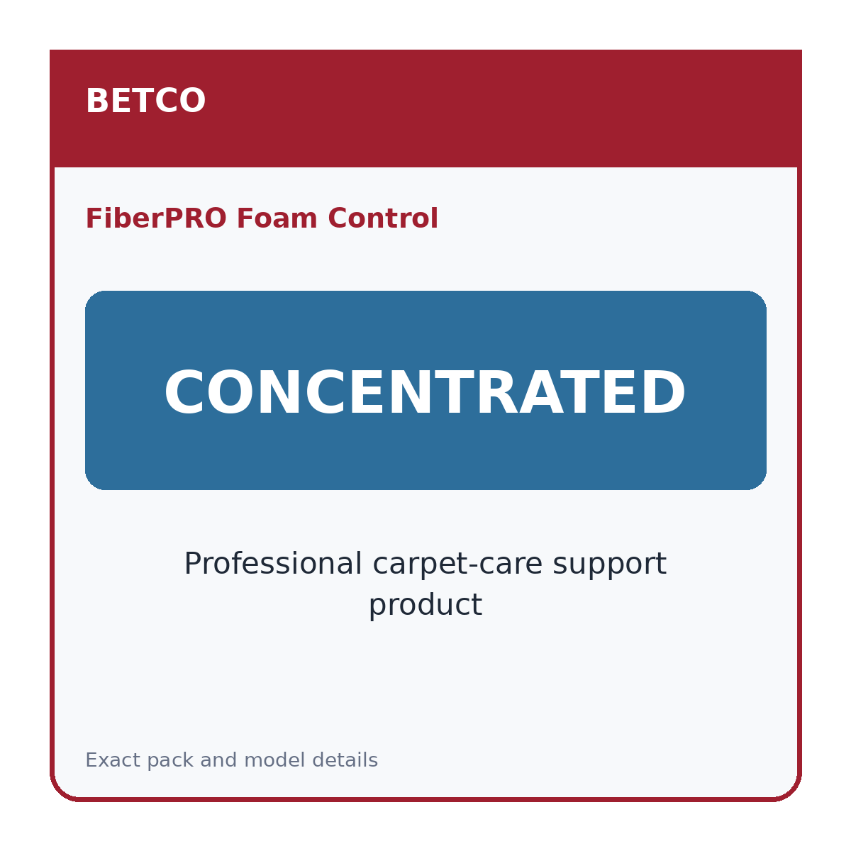 Betco FiberPRO Foam Control specification 4 of 5
