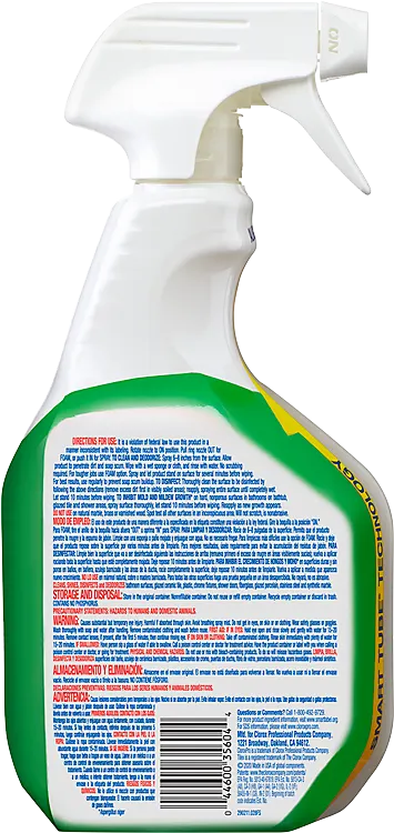 Tilex 35604 Soap Scum Remover 32 oz back label; order includes eight bottles