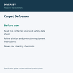 Carpet Defoamer - Before use; 6 bottles x 32 fl oz; product information graphic