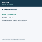 Carpet Defoamer - What you receive; 6 bottles x 32 fl oz; product information graphic