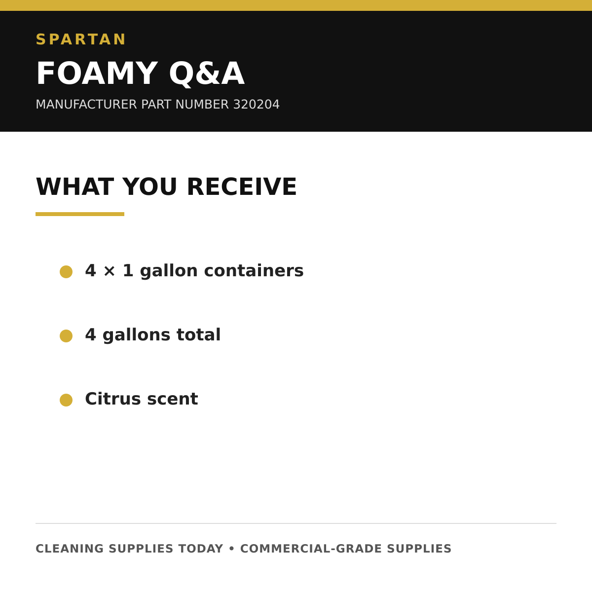 Spartan Foamy Q&A 320204 package quantity