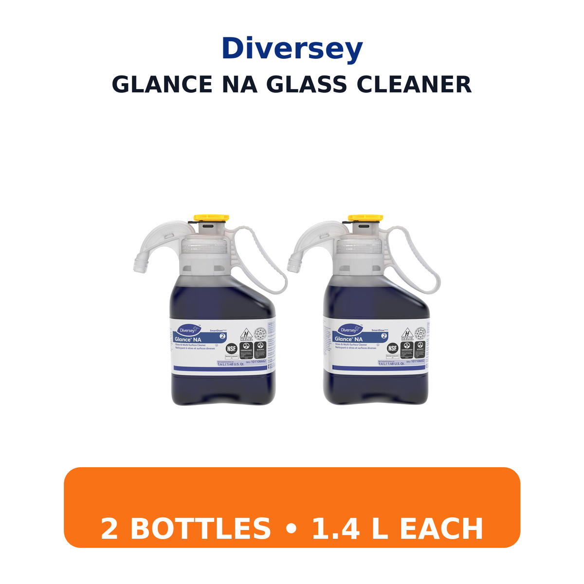 Diversey Glance NA SmartDose Glass Cleaner package quantity and what you receive