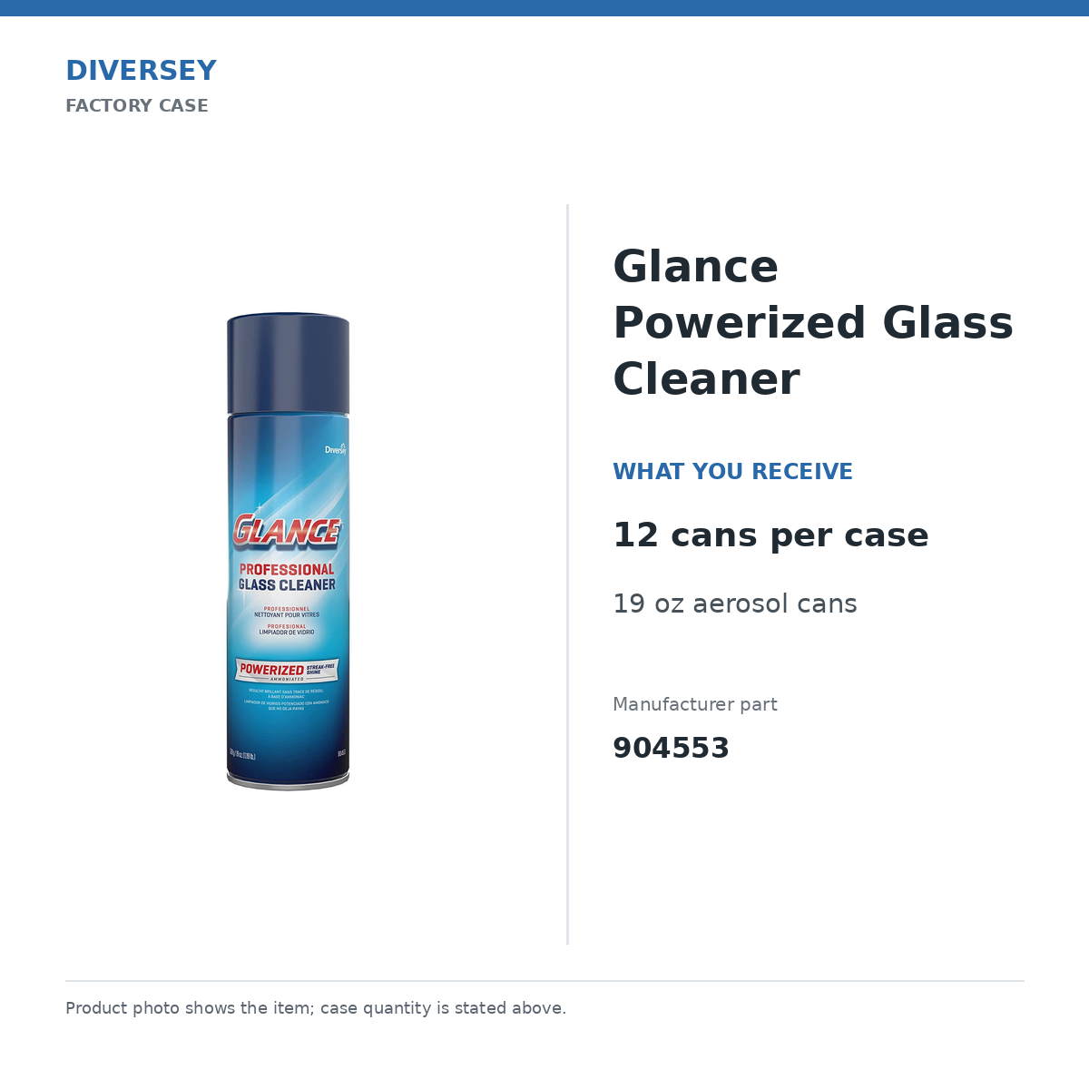 glance factory case contents and manufacturer part number