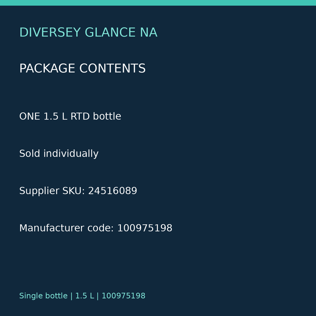 Glance NA single 1.5 L bottle package contents