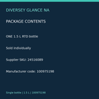 Glance NA single 1.5 L bottle package contents