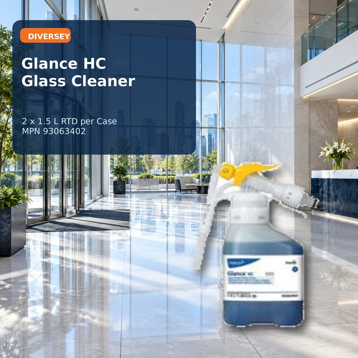 Diversey Glance HC RTD glass cleaner – product hero
