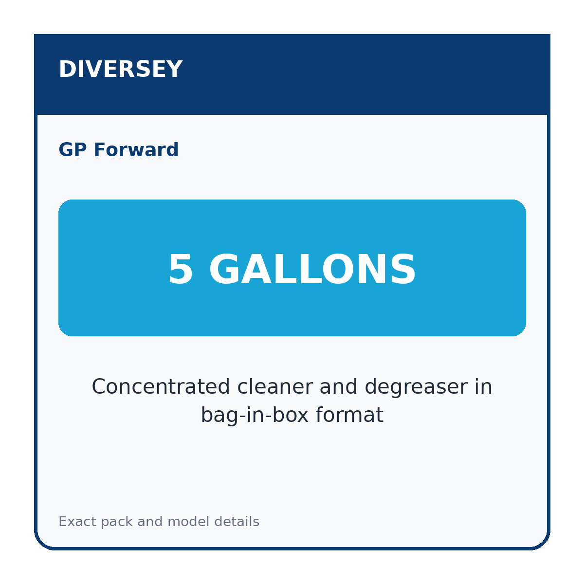 Diversey GP Forward specification 2 of 5