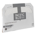 Pacific Blue Safe-T-Gard 47046 half-fold toilet seat covers, white, 250 per pack