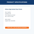 Spartan iShine high-solids floor finish – product specifications