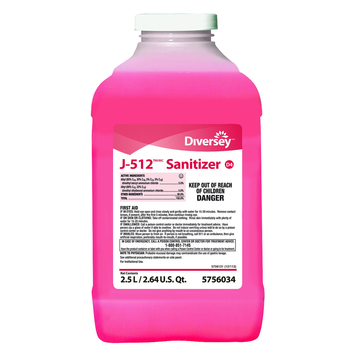 Diversey J-512 5756034 2.5 L J-Fill sanitizer bottle