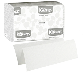 Kleenex White Multifold Hand Towels, 150/Pack, 16/Case – MPN 01890