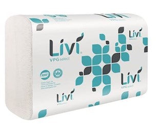 Livi VPG Select White Multifold Towels, 4,000/Case – MPN 43514