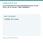 Lysol Hydrogen Peroxide Toilet Bowl Cleaner, Ocean Fresh, 24 oz, 9/Case – MPN 1920098011 — pack guide