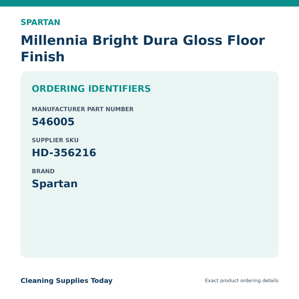 Spartan Millennia Bright ordering identifiers MPN 546005