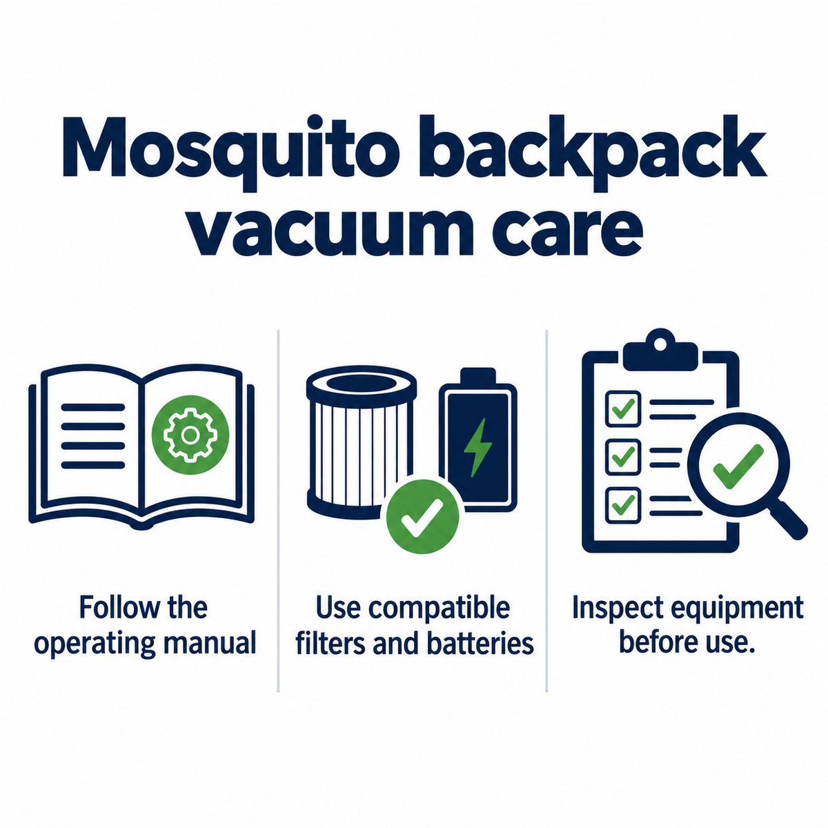 Mosquito 10-1022 vacuum information illustration: care