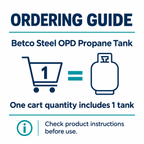 Betco Steel OPD Propane Tank order guide: 1 tank, 20 lb capacity