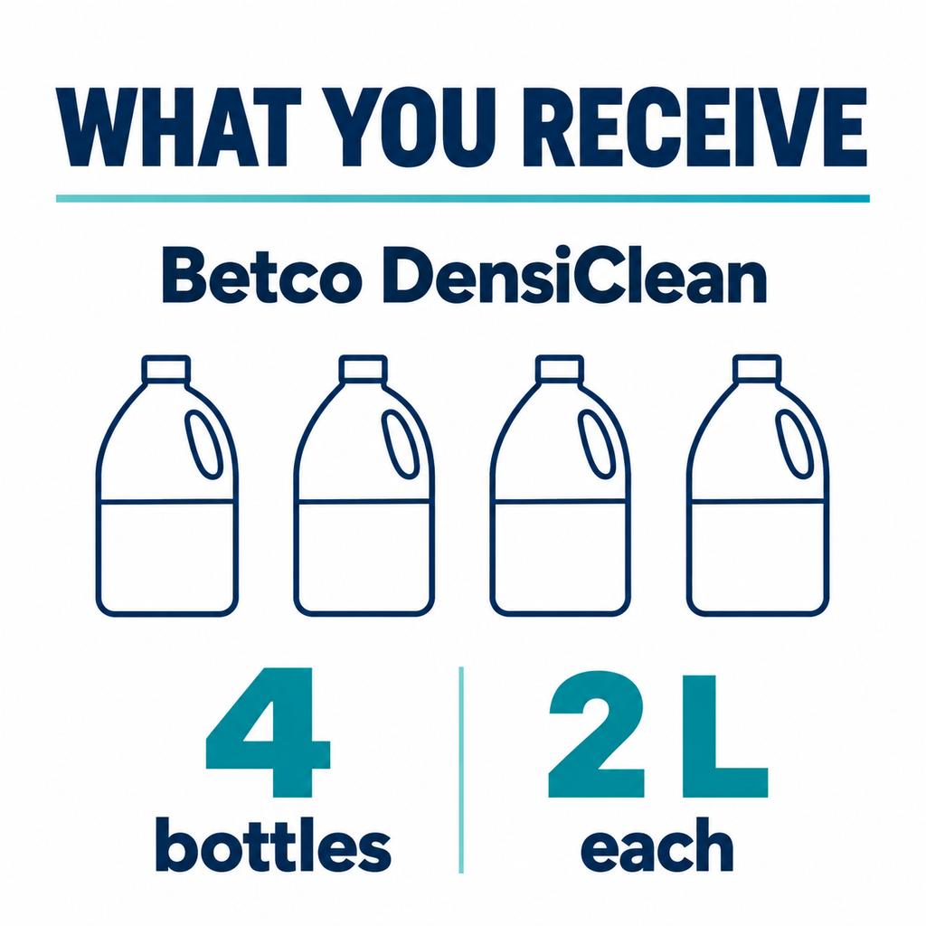 Betco DensiClean pack guide: 4 bottles, 2 L