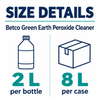 Betco Green Earth Peroxide Cleaner size guide: 4 bottles, 2 L