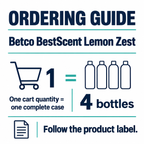 Betco BestScent Lemon Zest order guide: 4 bottles, 1 gallon