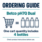 Betco pH7Q Dual order guide: 4 bottles, 1 gallon per bottle
