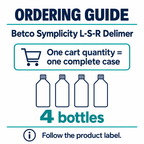 Betco Symplicity L-S-R Delimer order guide: 4 bottles, 1 gallon
