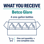 Betco Glare pack guide: four one-gallon bottles per case