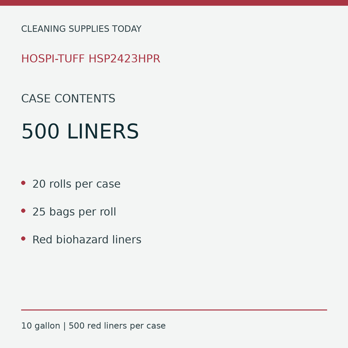 Hospi-Tuff HSP2423HPR product information — package contents