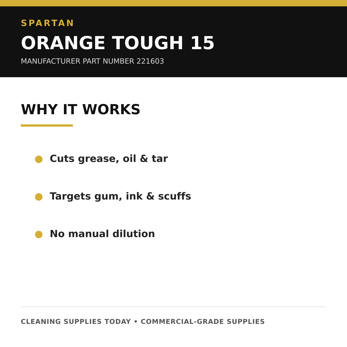 Spartan Orange Tough 15 performance benefits