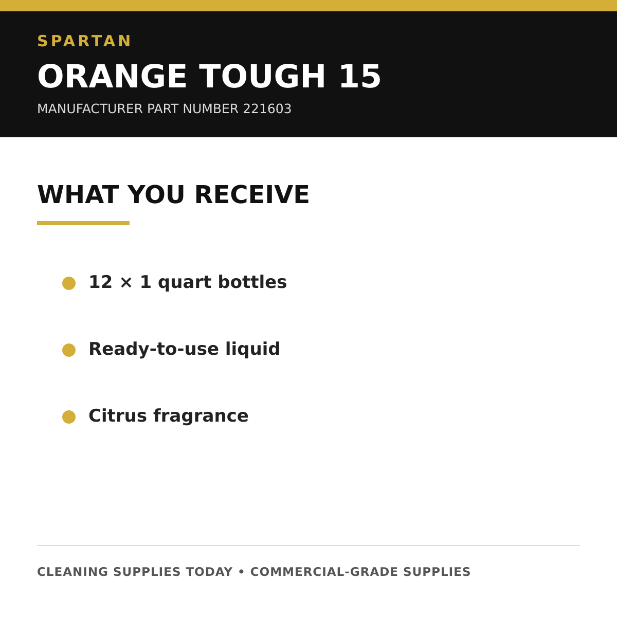 Spartan Orange Tough 15 package quantity