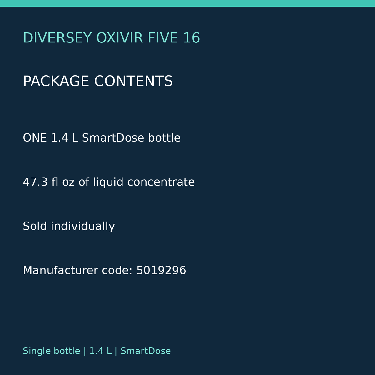 Oxivir Five 16 single 1.4 L bottle package contents