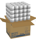 Georgia Pacific Pacific Blue Basic White Toilet Tissue – 1-Ply Inner-Wrapped, 550 Sheets/Roll, Case of 80