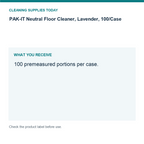PAK-IT Neutral Floor Cleaner, Lavender, 100/Case – MPN 5735-20-3400 — pack guide