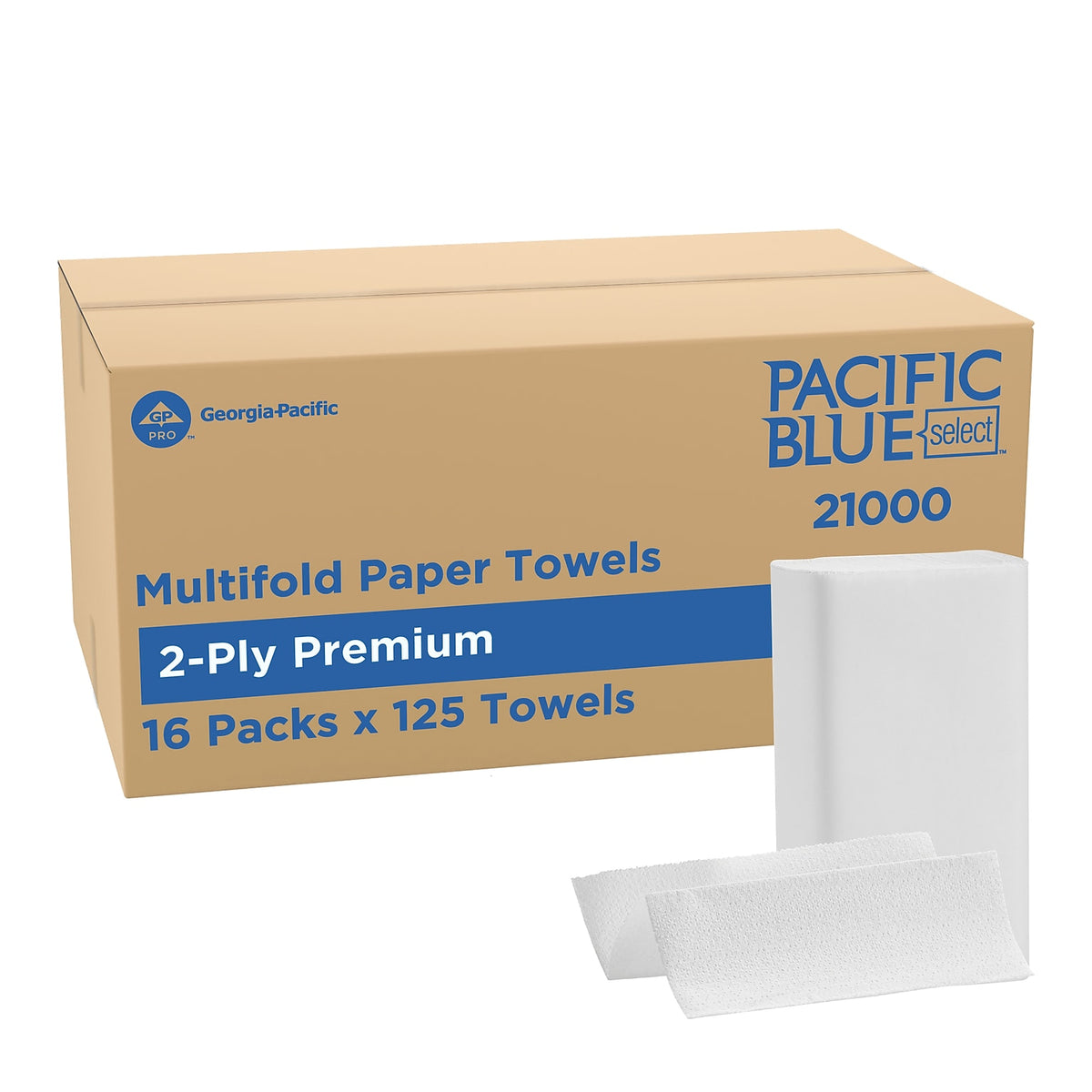 Georgia-Pacific Pacific Blue Select Multifold Towels, 2-Case Pack, 4,000 Towels; product shown, see listing for total pack quantity