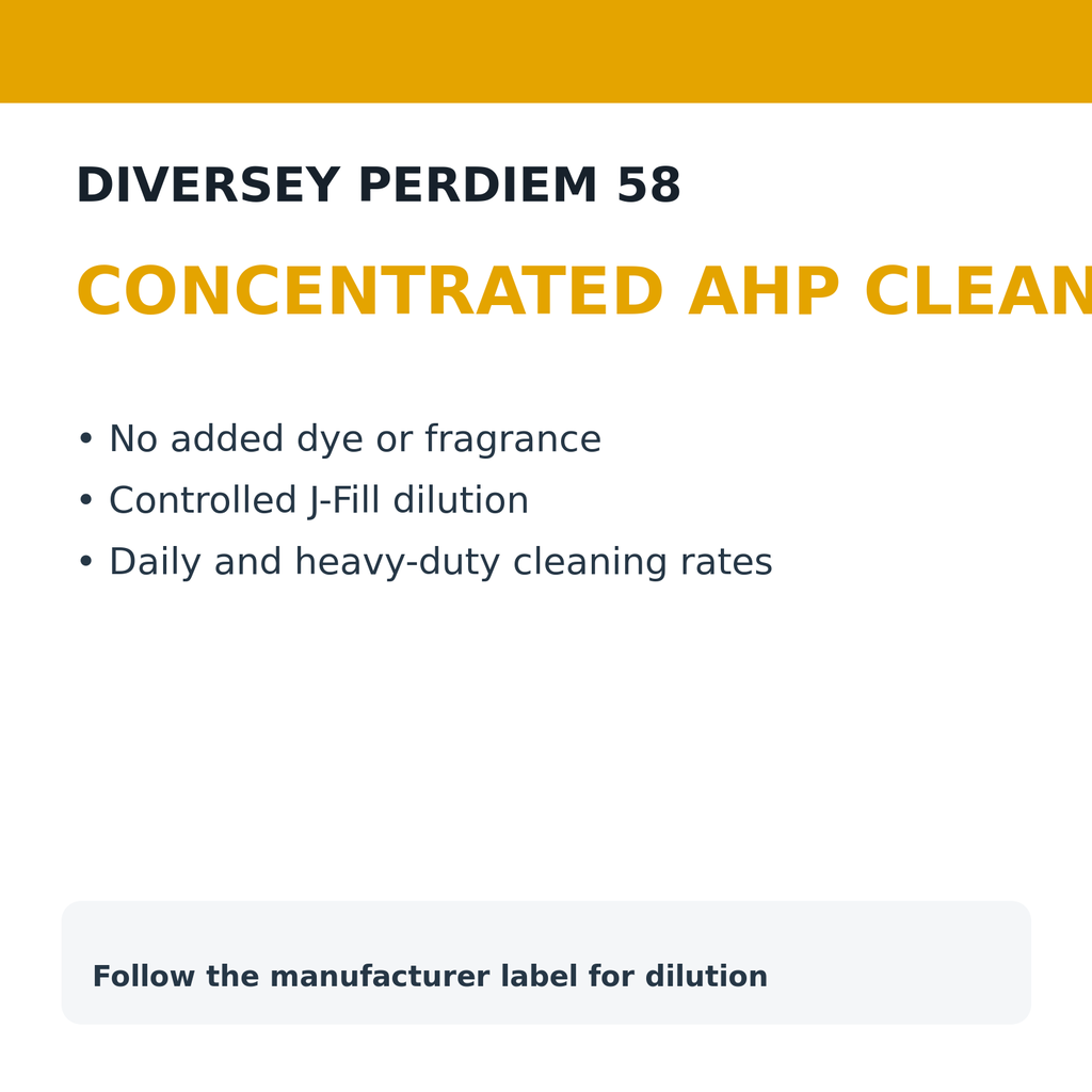 Diversey PERdiem 58 J-Fill cleaner benefits