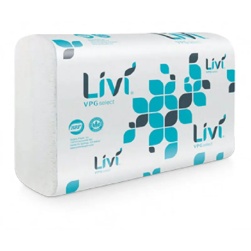 Livi VPG Select White Multifold Towels, 4,000 Towels/Case – MPN 43514 — representative product photo; order quantity as listed