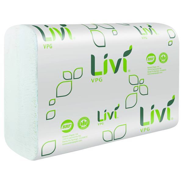 Livi White Multifold Paper Towels, 250/Pack, 16 Packs/Case – MPN 43513 — representative product photo; order quantity as listed