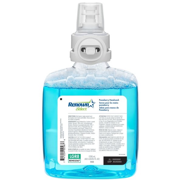 Renown REN02567 RB8 Pomeberry 1200 mL foam hand soap refill