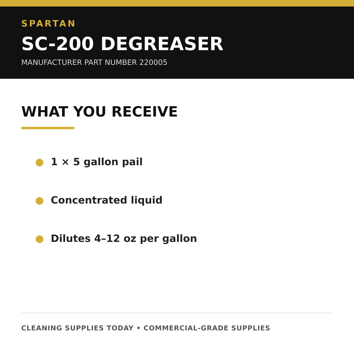 Spartan SC-200 220005 package quantity