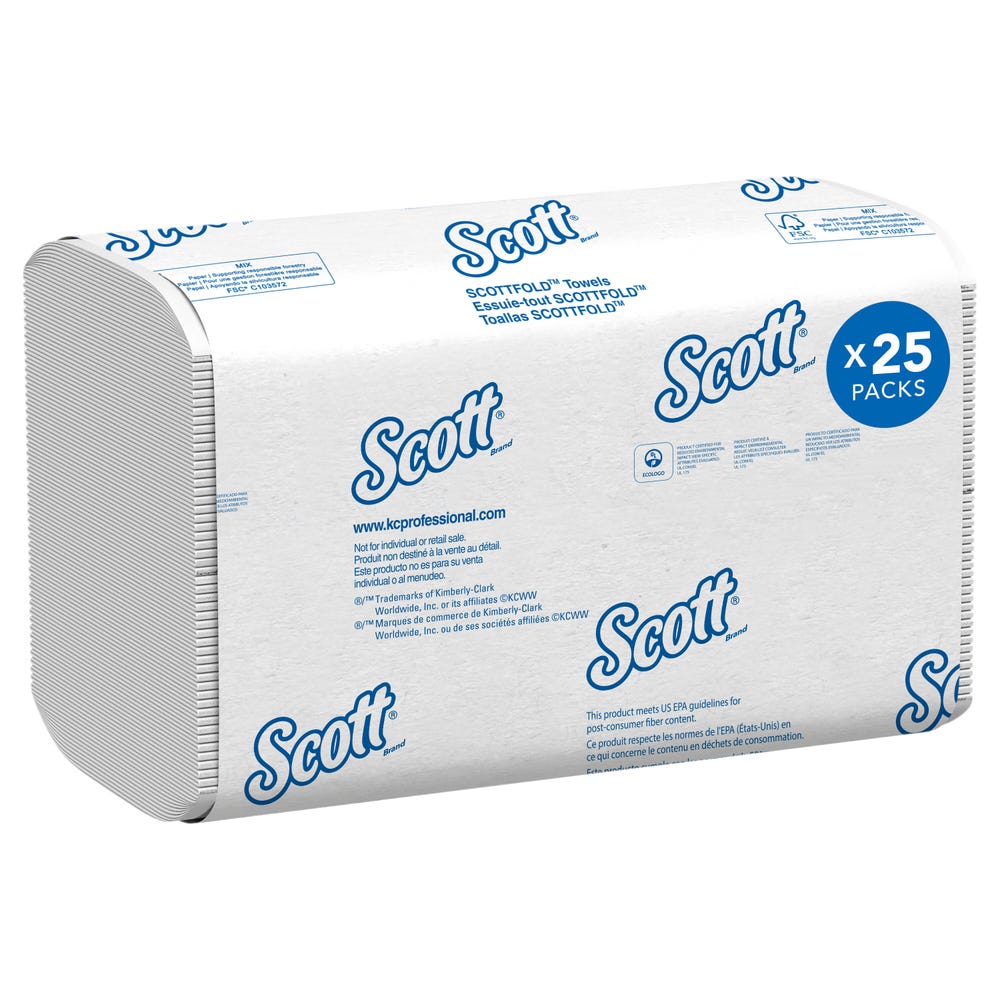Scott Pro Scottfold Towels, MPN 01960, 175 sheets per pack, 25 packs per case