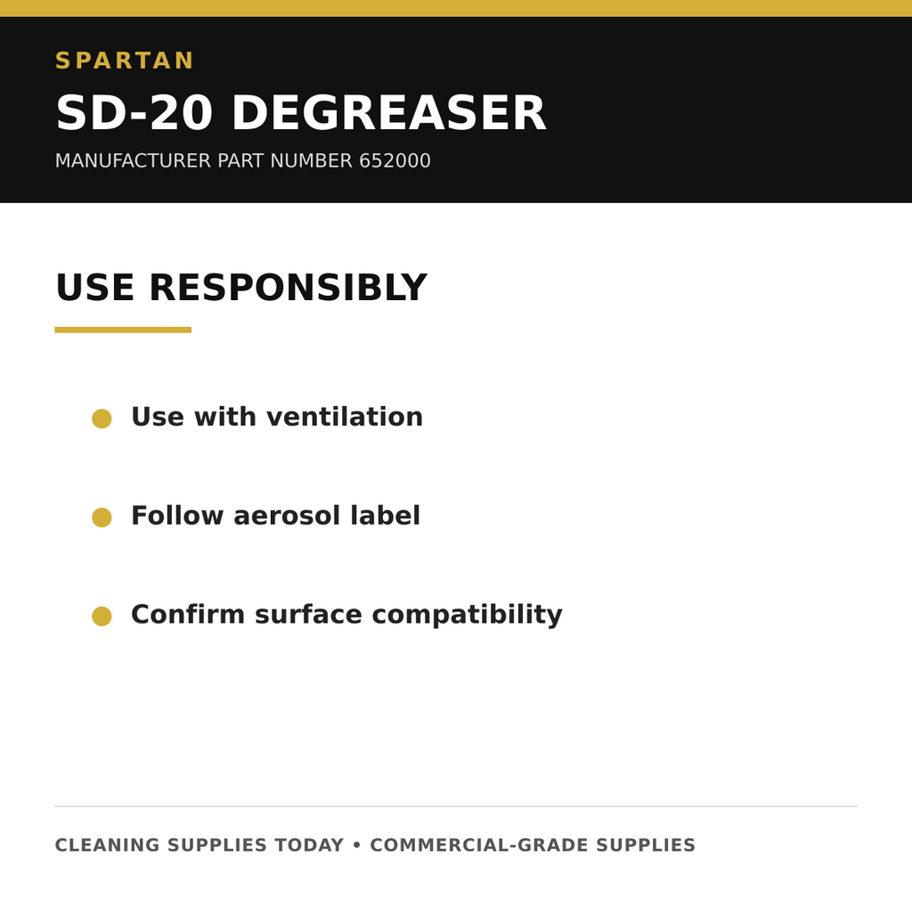 Spartan SD-20 safe-use guidance