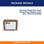Package details for Diversey Plaza Plus ProX Stone Floor Sealer, 5 Gal BIB – MPN 101110055