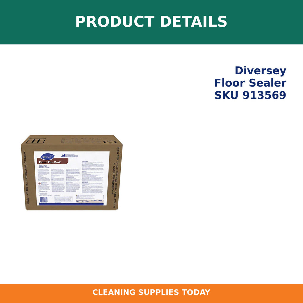 Product details for Diversey Plaza Plus ProX Stone Floor Sealer, 5 Gal BIB – MPN 101110055