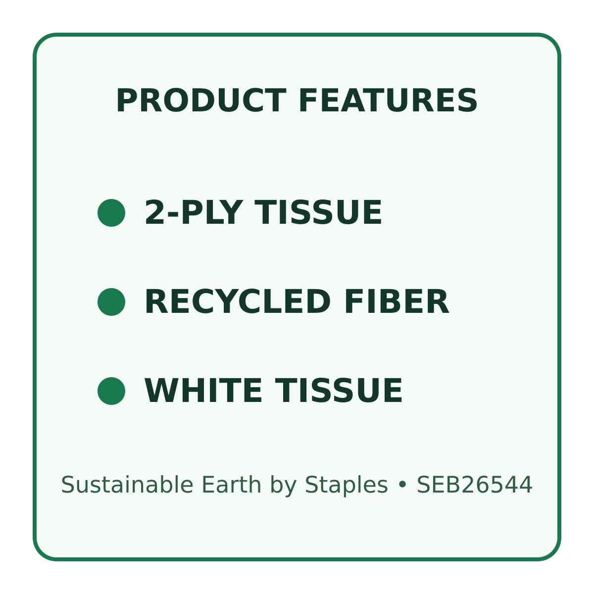 SEB26544 2-ply recycled white tissue features